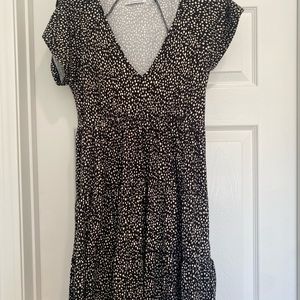 Urban outfitters black and white mini polka dot dress